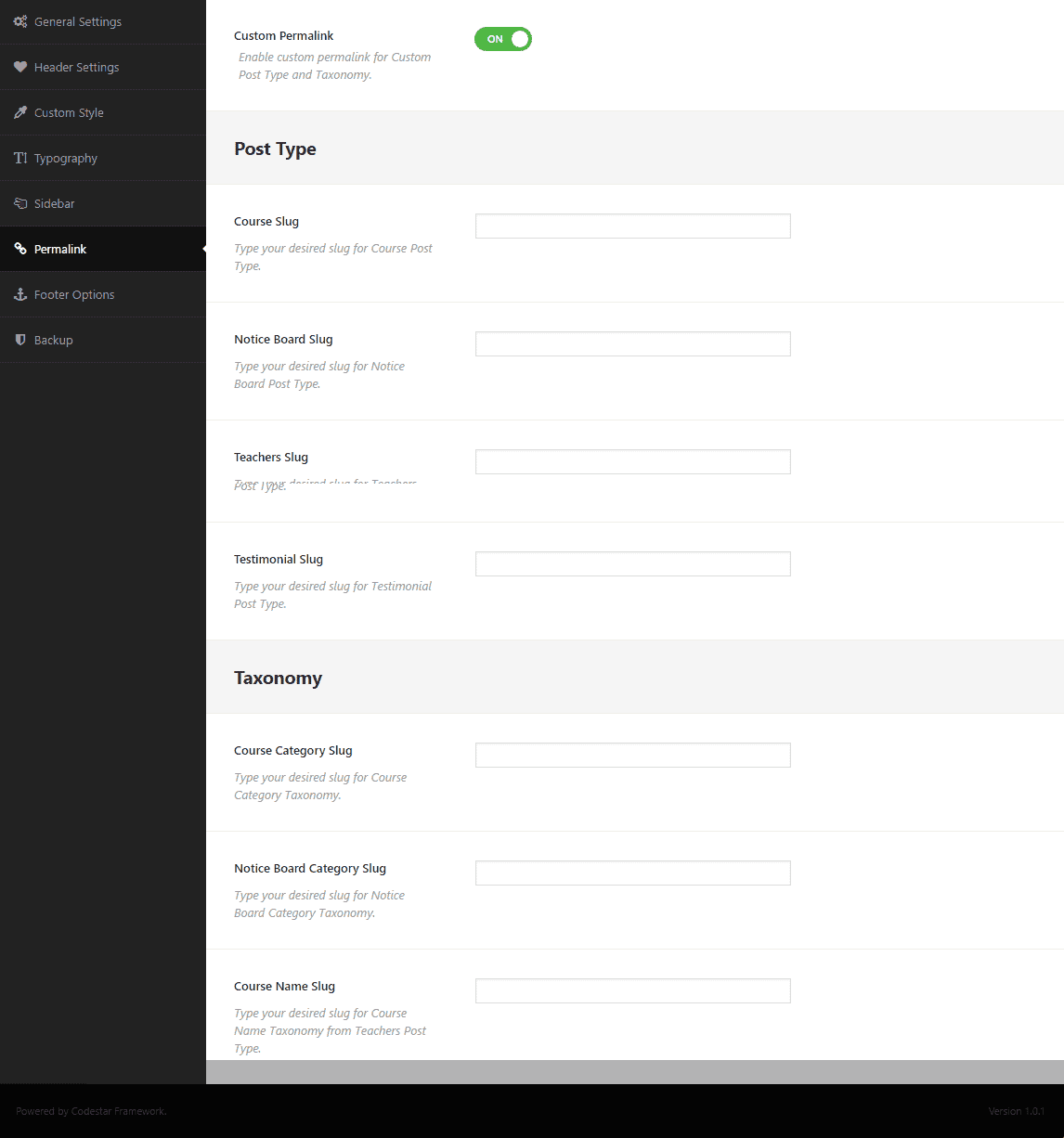 Permalink Settings