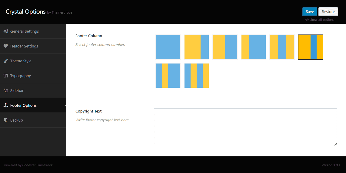 Footer Options