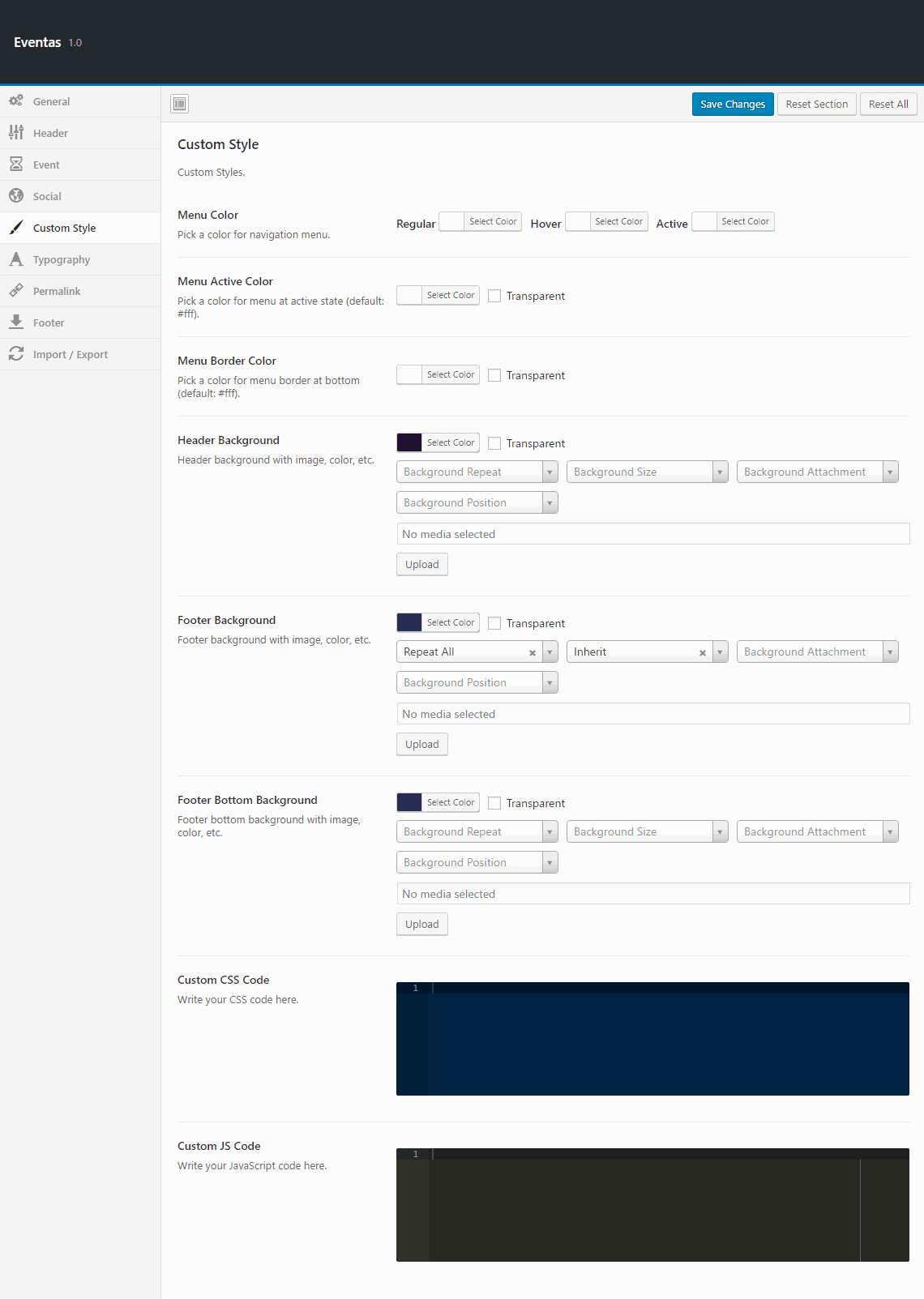 Custom Style Settings