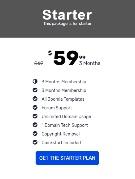 Pricing Table