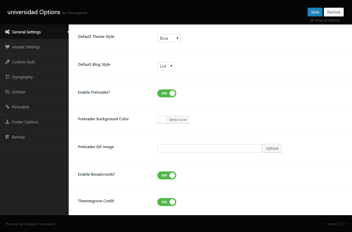 General Settings