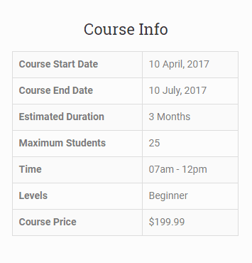 Course Info