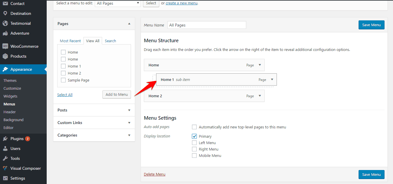 Dropdown Menu