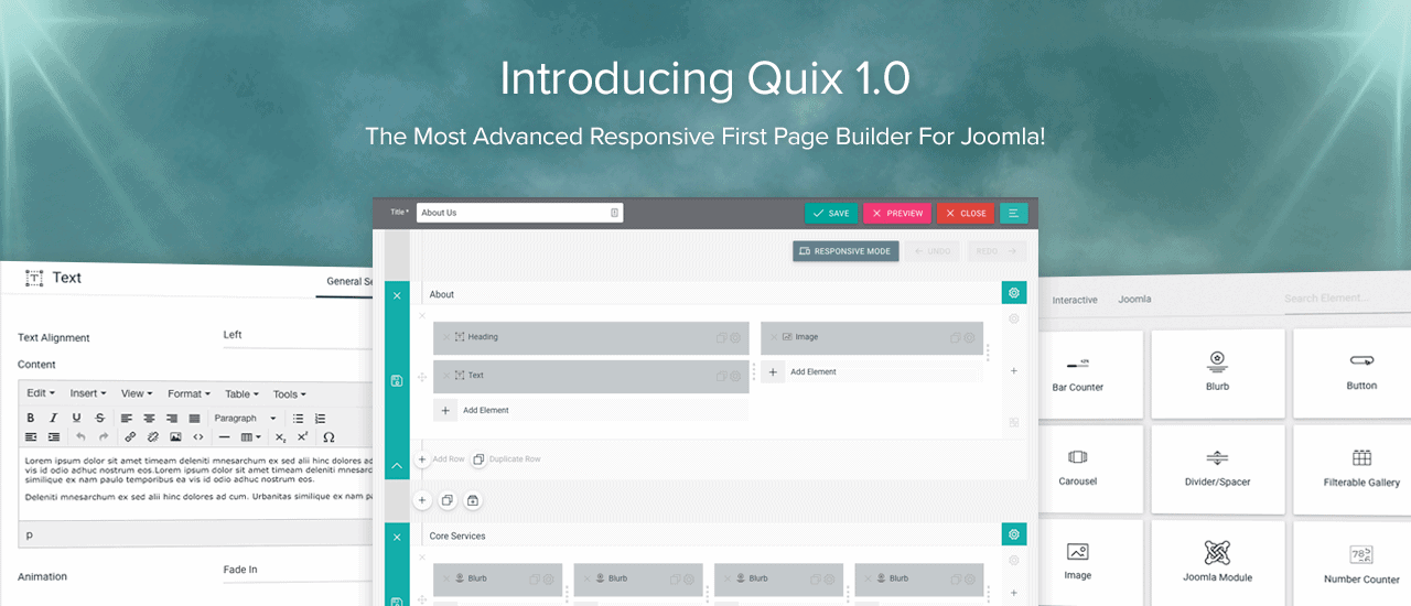 Introducing Quix 1.0 - Next Generation Page Builder for Joomla is Here!