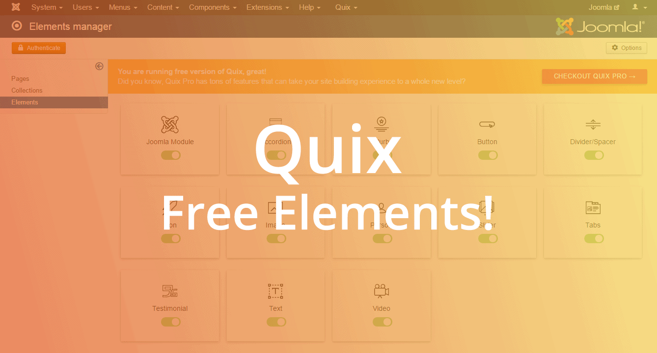 Quix Free Elements