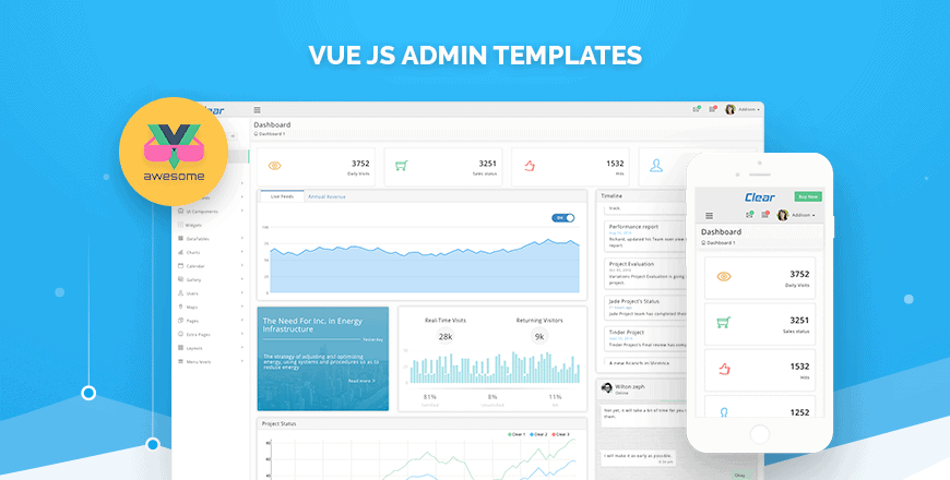12+ Free & Premium VueJS Admin Templates Built With Bootstrap - ThemeXpert