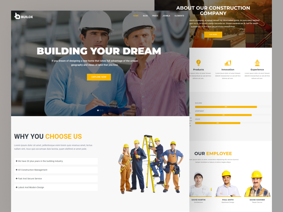 BuildX Discover Our Construction Company Joomla Template