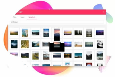 unsplash file manager quix Joomla page builder